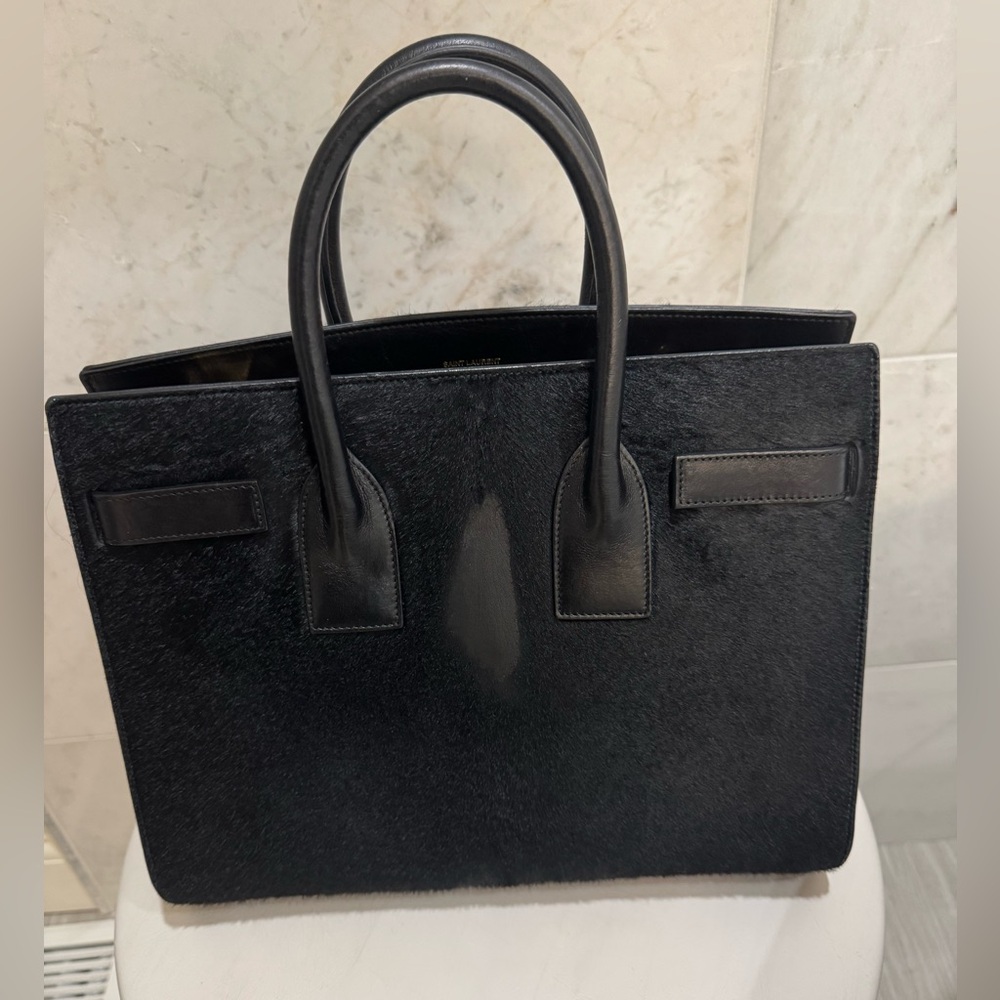 Saint Laurent Sac de Jour pony-style calfskin handbag RARE - Picture 3 of 12